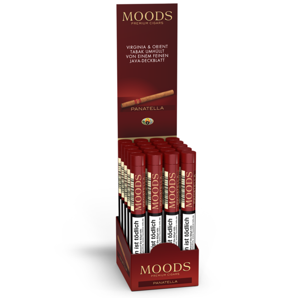 Moods Panatella, Display mit 20 Zigarren in Metall-Tubos