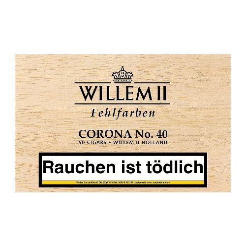 Willem II Fehlfarben Corona Zigarren Nr 40 (Java), 50 Stück