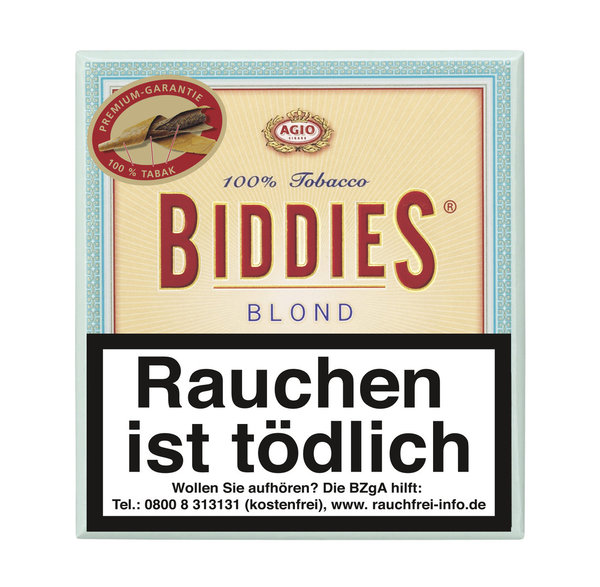 Biddies Blond Cigarillos, 20 Stück
