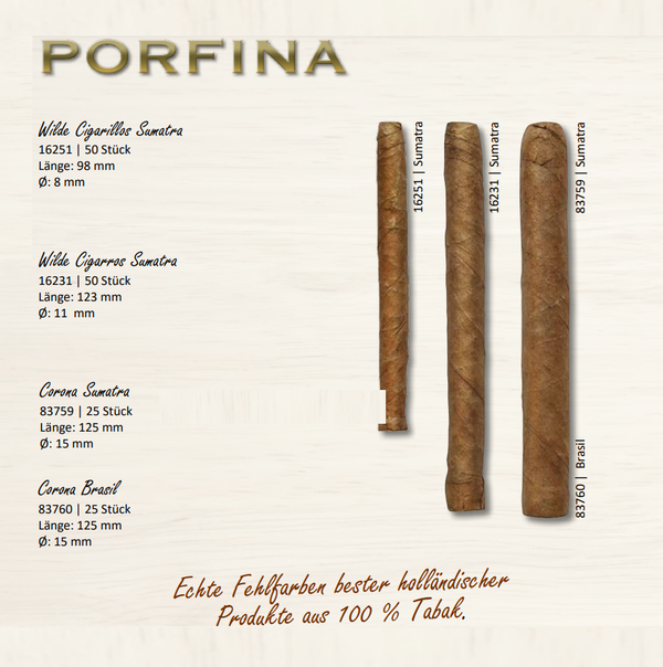 Porfina Wilde Cigarillos Sumatra, 50 Stück